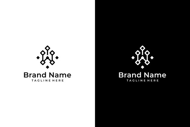 conexión abstracta creativa logotipo del vector de letras W