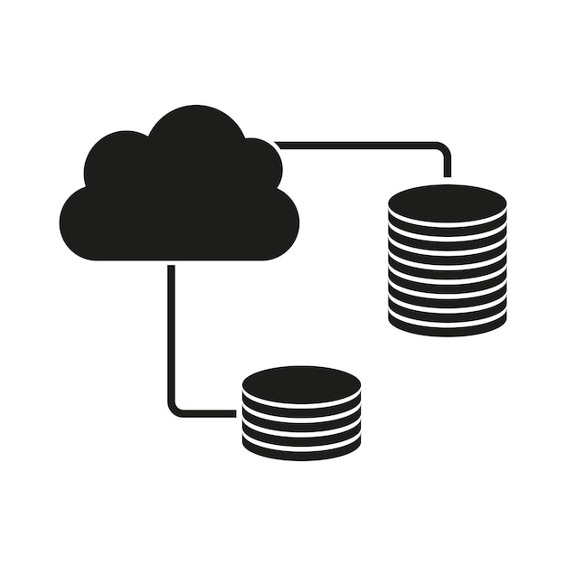 Conexión de almacenamiento de datos Red de computación en la nube Tecnología vectorial