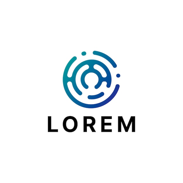 Conexión de diseño de logotipo de tecnología circular diseño de logotipo de alta tecnología