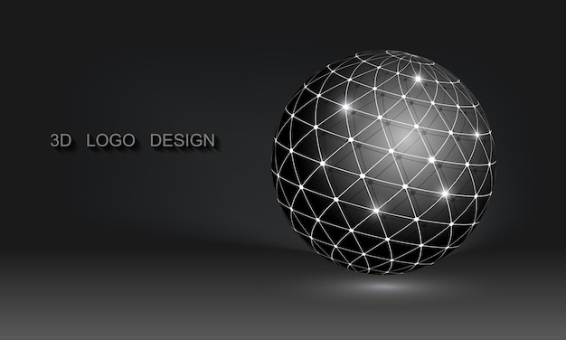 Conexión global 3D Logotipo creativo y moderno adecuado para empresas relacionadas con lo digital o la tecnología