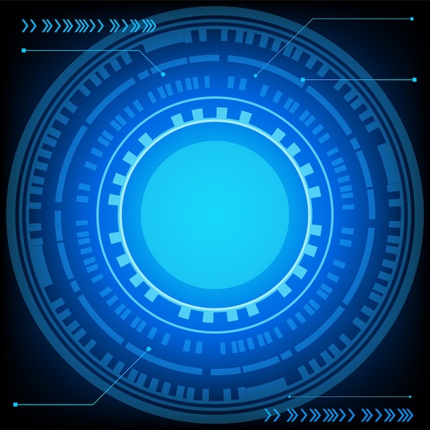 conexión de hud circular con fondo de sitio web moderno futurista de placa de circuito o vector de portada