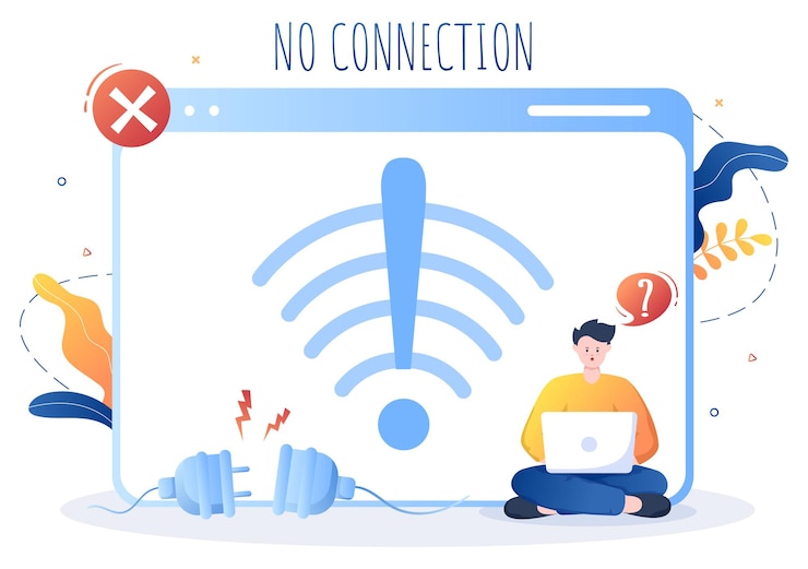 Vector conexión inalámbrica perdida o cable desconectado, internet sin señal wifi, página no encontrada en la pantalla del teléfono inteligente. ilustración de vector de fondo