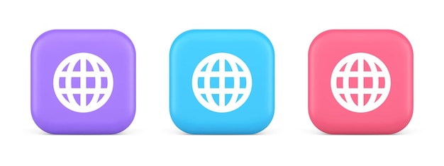 Conexión a Internet navegación global información botón ciberespacio búsqueda de datos icono 3d