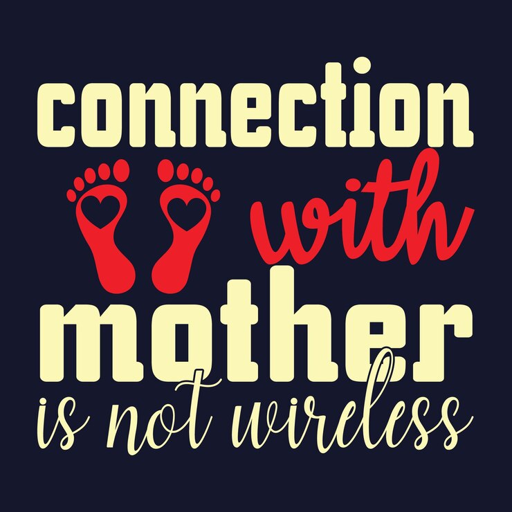 Vector la conexión con la madre no es inalámbrica. diseño de camisetas para el día de la madre.