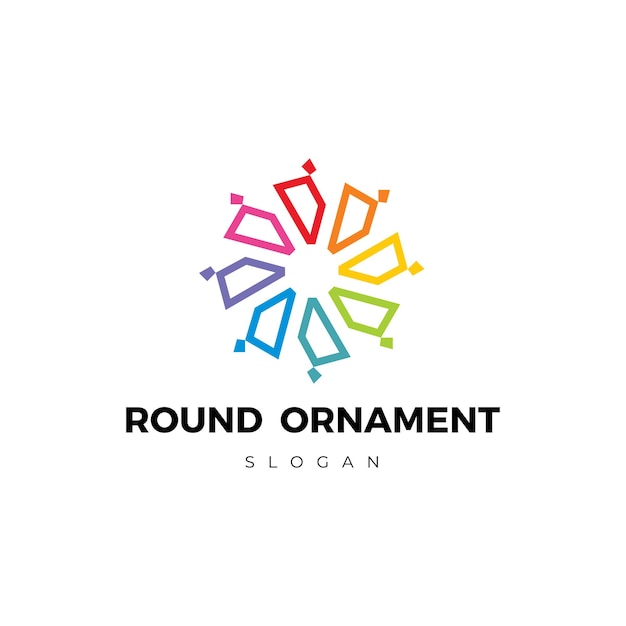 Conexión de personas logotipo de adorno redondo