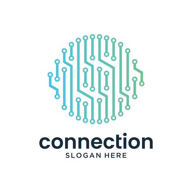 Conexión de puntos abstractos con diseño de logotipo de la letra C