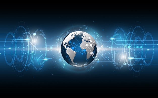 Conexión de red global antecedentes tecnológicos abstractos