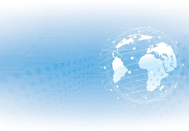 Conexión de red global Concepto de composición de puntos y líneas del mapa mundial de negocios globales Ilustración vectorial