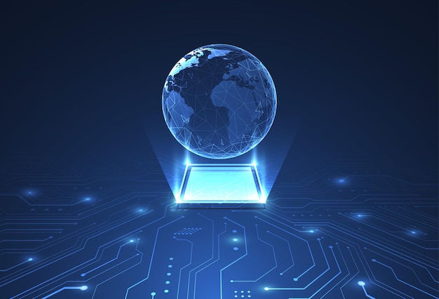 Conexión de red global Concepto de composición de puntos y líneas del mapa mundial de negocios globales Ilustración vectorial