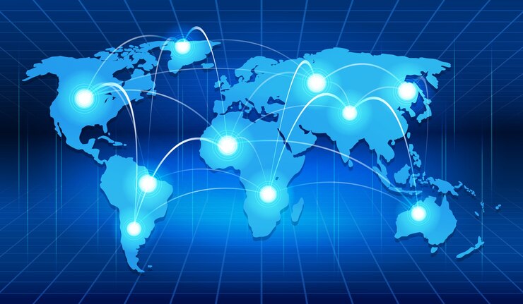 Vector conexión de red global vector de mundo
