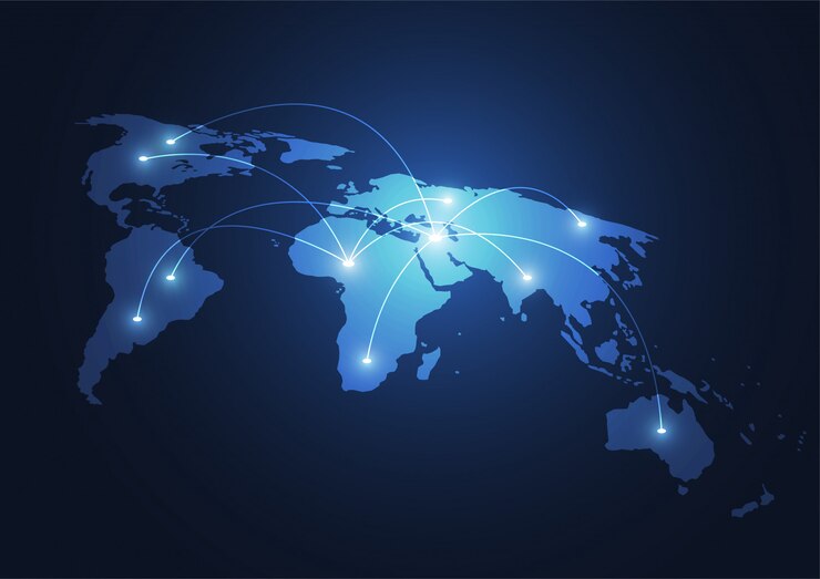Vector conexión de red global
