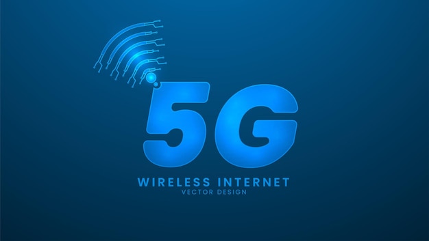 Conexión de red inalámbrica a Internet de generación Ilustración 5G de conexión a Internet de quinta generación