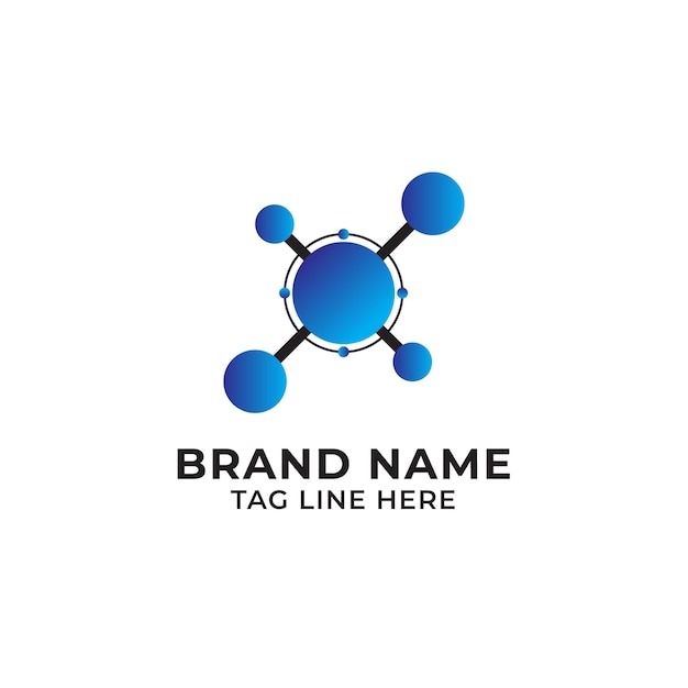 Conexión de red de tecnología de diseño de logotipo abstracto vectorial