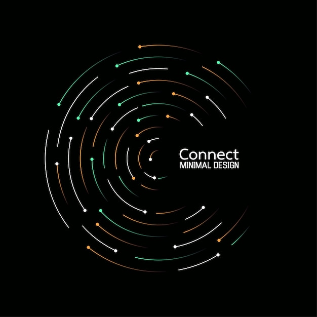 Conexión de red de tecnología de flujo de datos Fondo de sendero circular de vórtice radial abstracto Diseño de logotipo de icono Fondo vectorial