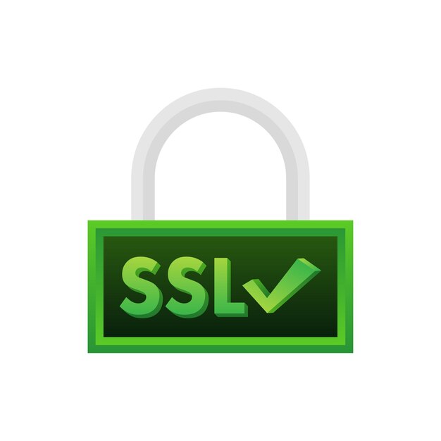 Vector conexión segura a internet icono ssl protección segura ssl ilustración de stock vectorial