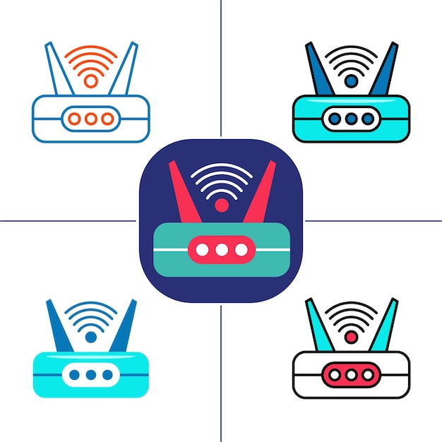 Vector conexión wifi en estilo de diseño plano