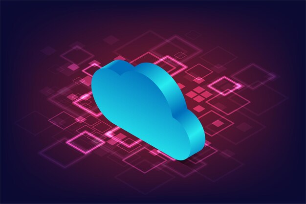 Conexiones de almacenamiento de datos en la nube concepto de innovación tecnológica de redes de seguridad digital
