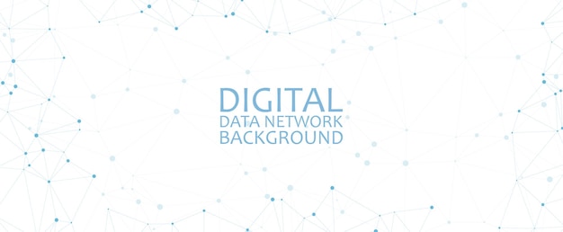 Conexiones de red de datos digitales en fondo blanco