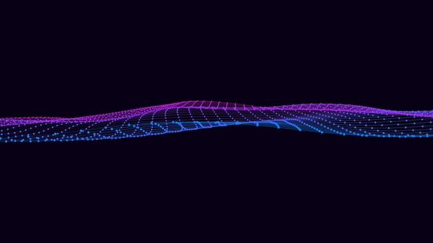Conexiones de redes globales Redes neuronales vectoriales abstractas Ciberespacio Red futurista Inteligencia artificial Tecnología ciber dinámica