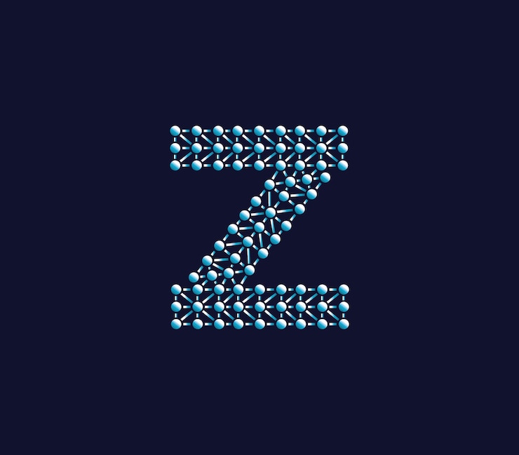 Vector conexiones de tecnología creativa de z alphabet