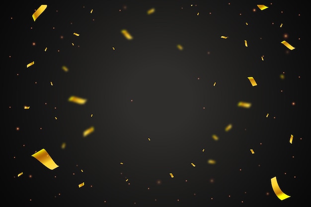 confeti amarillo sobre un fondo negro