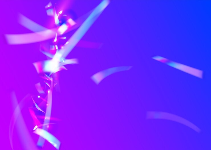 Vector confeti brillante con luces de neón.
