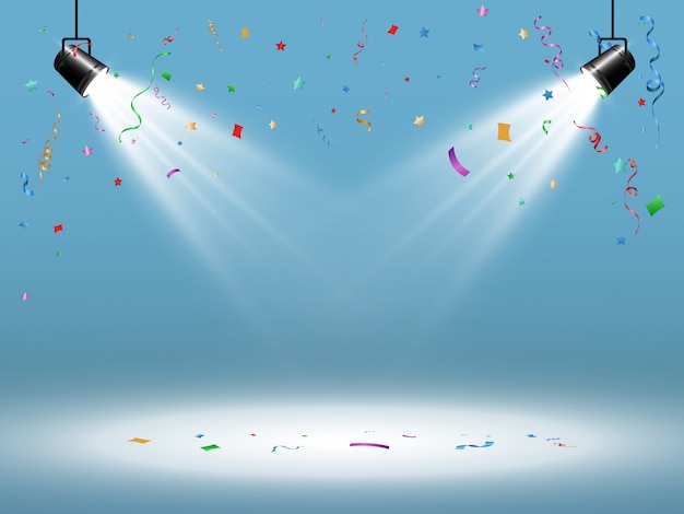 de confeti cayendo sobre un fondo transparente.