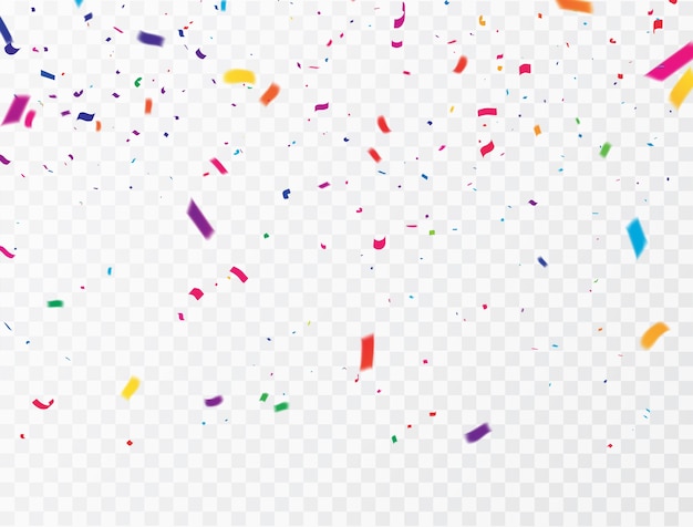 Confeti de celebración cintas de colores. tarjeta de felicitación de lujo rica.