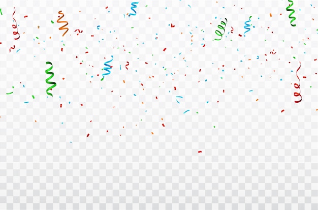 Confeti de colores Cintas de carnaval de celebración.