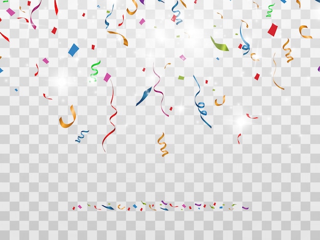Confeti de colores dispersos. Fondo festivo de cumpleaños. Fiesta. ilustración.