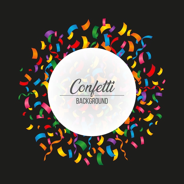 Confeti de colores con fondo negro