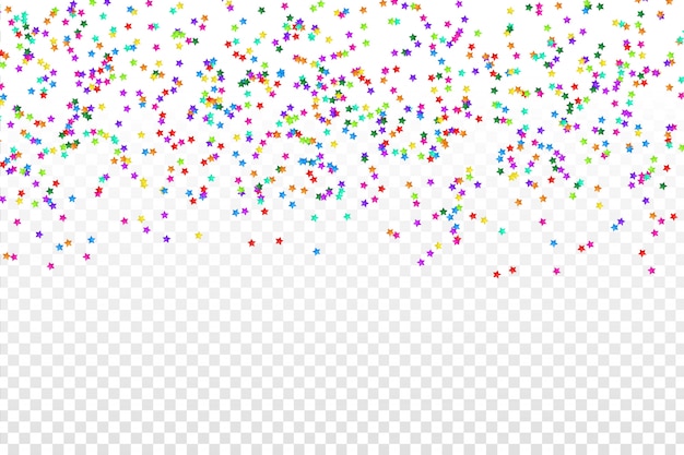 confeti de colores realista sobre el fondo transparente. Concepto de feliz cumpleaños, fiesta y vacaciones.