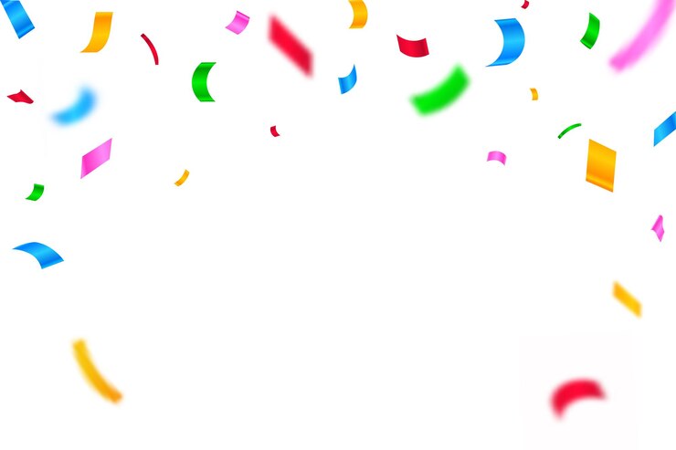Vector los confeti coloridos caen para la fiesta de la celebración de la bandera de los confeti brillantes y coloridos y la cinta aislados