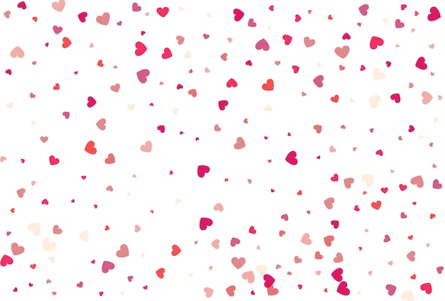 Confeti de corazón de pétalos de san valentín hermosos corazones de confeti cayendo sobre fondo plantilla de invitación diseño de fondo tarjeta de felicitación cartel día de san valentín y día de la mujer ilustración vectorial