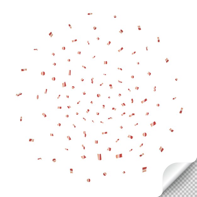 Confeti dorado y diminuto cayendo sobre el vector de fondo transparente