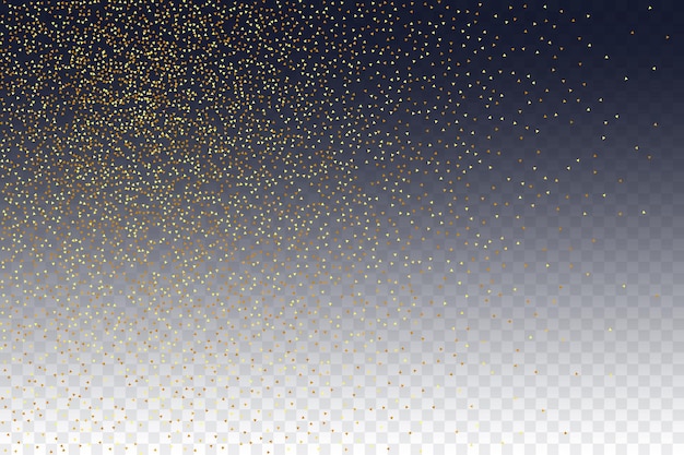 Confeti dorado sobre rojo. Partículas De Polvo De Oro Aisladas. Bokeh redondo vectorial. Fondo iridiscente abstracto. Tarjeta de cumpleaños fluida. Telón de fondo nupcial al azar. Borde de lámina. Telón de fondo de aniversario geométrico.