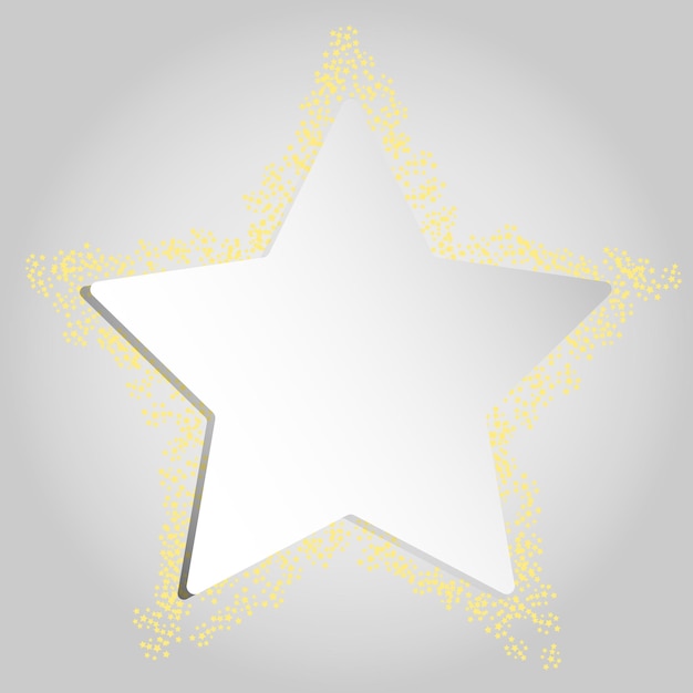 Confeti de estrellas alrededor de la forma de estrella.
