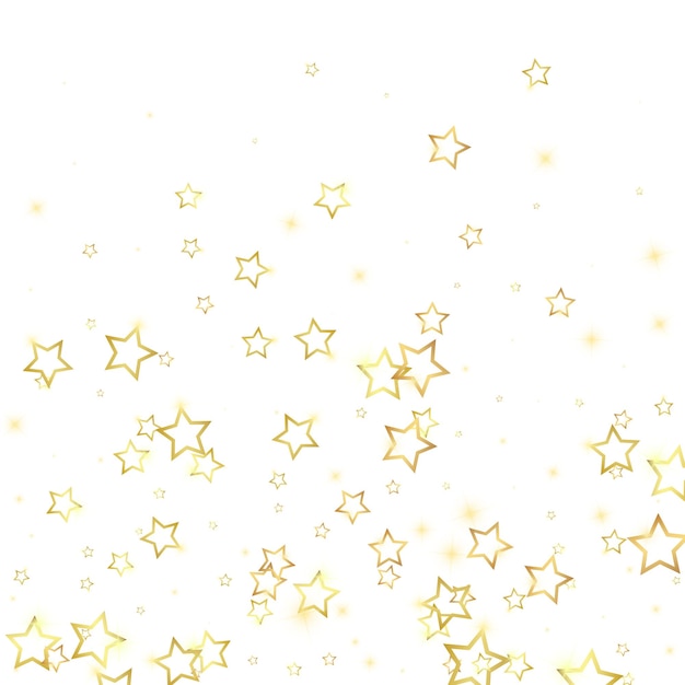 Confeti de estrellas brillantes de oro