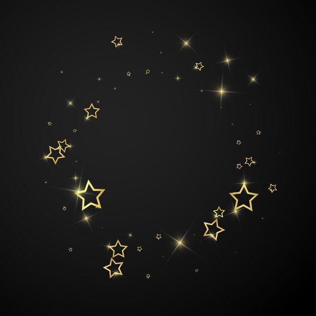 Confeti de estrellas brillantes de oro