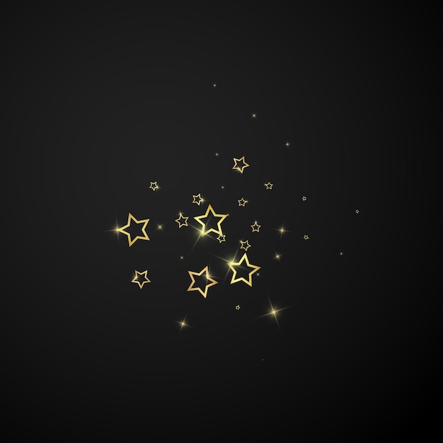 Confeti de estrellas brillantes de oro