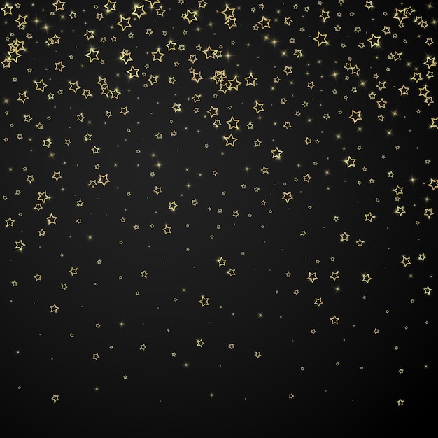 Confeti de estrellas brillantes de oro