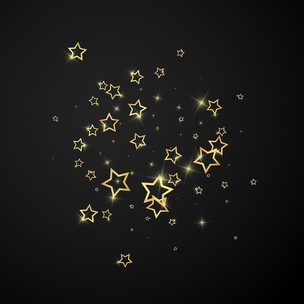 Confeti de estrellas brillantes de oro