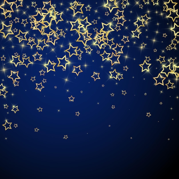 Confeti de estrellas brillantes de oro