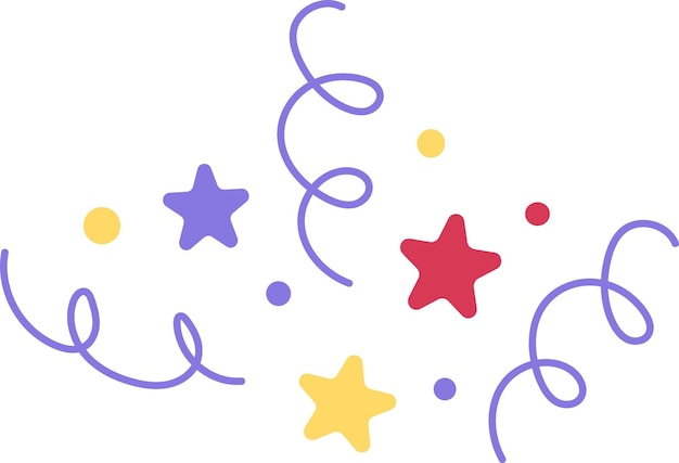 Confeti de fiesta para la celebración de vacaciones Ilustración vectorial festiva en estilo plano
