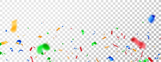 Confeti de fiesta en color 3D sobre un fondo transparente