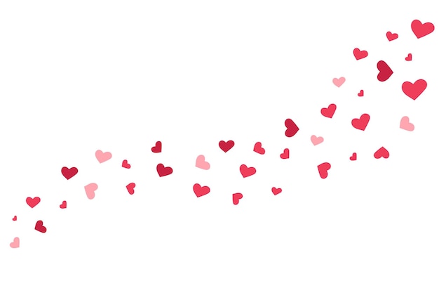 Confeti en forma de corazón Día de San Valentín Concept de tarjetas de boda