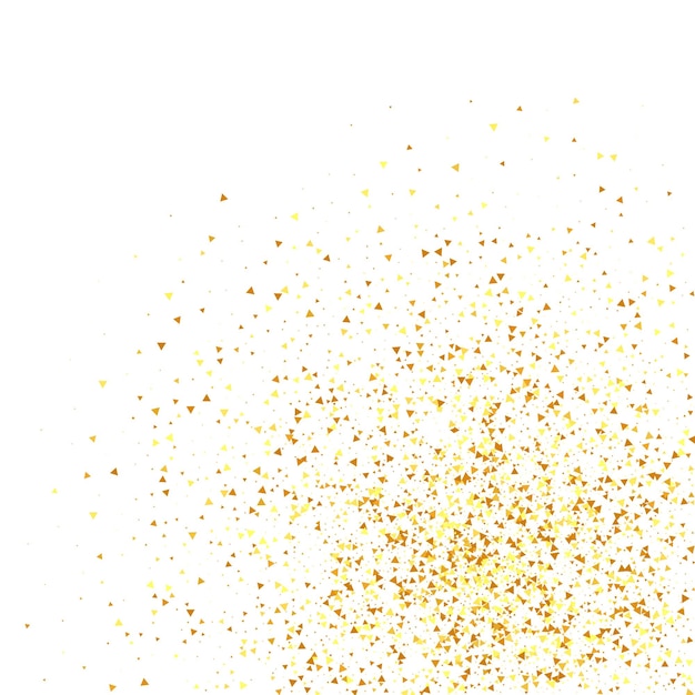 Confeti de oro con partículas aisladas de polvo de oro