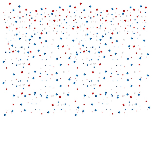 Confeti realista vectorial en rojo, blanco y azul