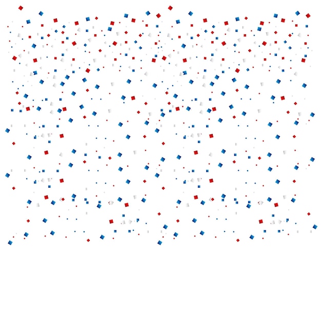 Confeti realista vectorial en rojo, blanco y azul