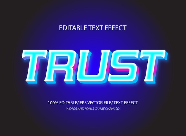 Confía en la plantilla de efecto de texto 3D editable